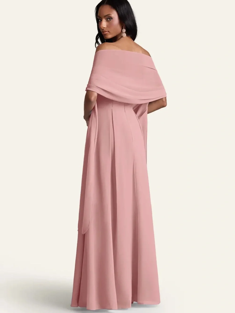 Azazie Matching Shawl Dusty Rose Pink Chiffon - Matching Color Scarf NWOT - Picture 5 of 6